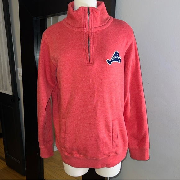 MV Sport Coral Martha’s Vineyard Logo Quarter-Zip Sweatshirt Size Large - Picture 1 of 10